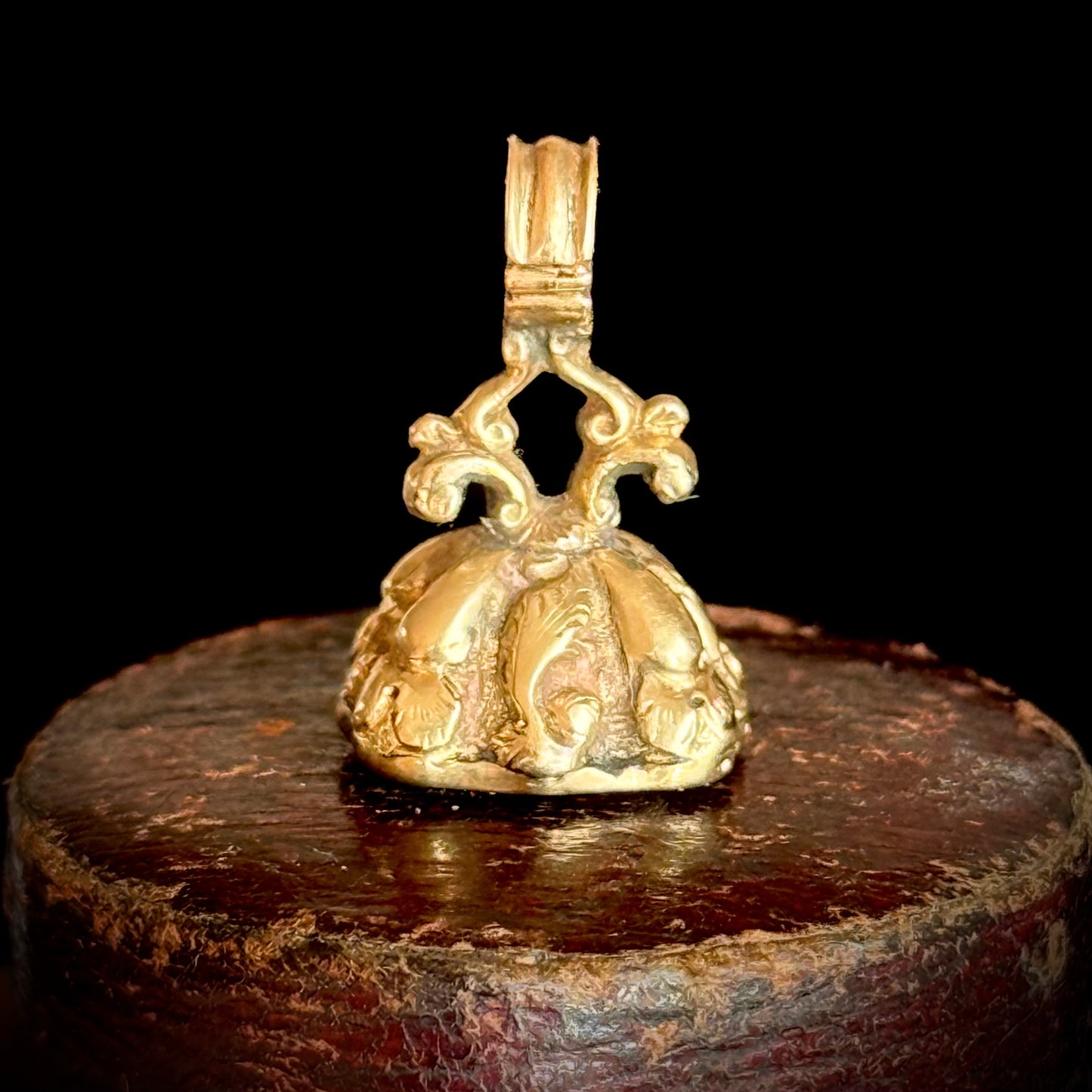 Victorian Bloodstone Rose Intaglio Fob Pendant; Circa 1860