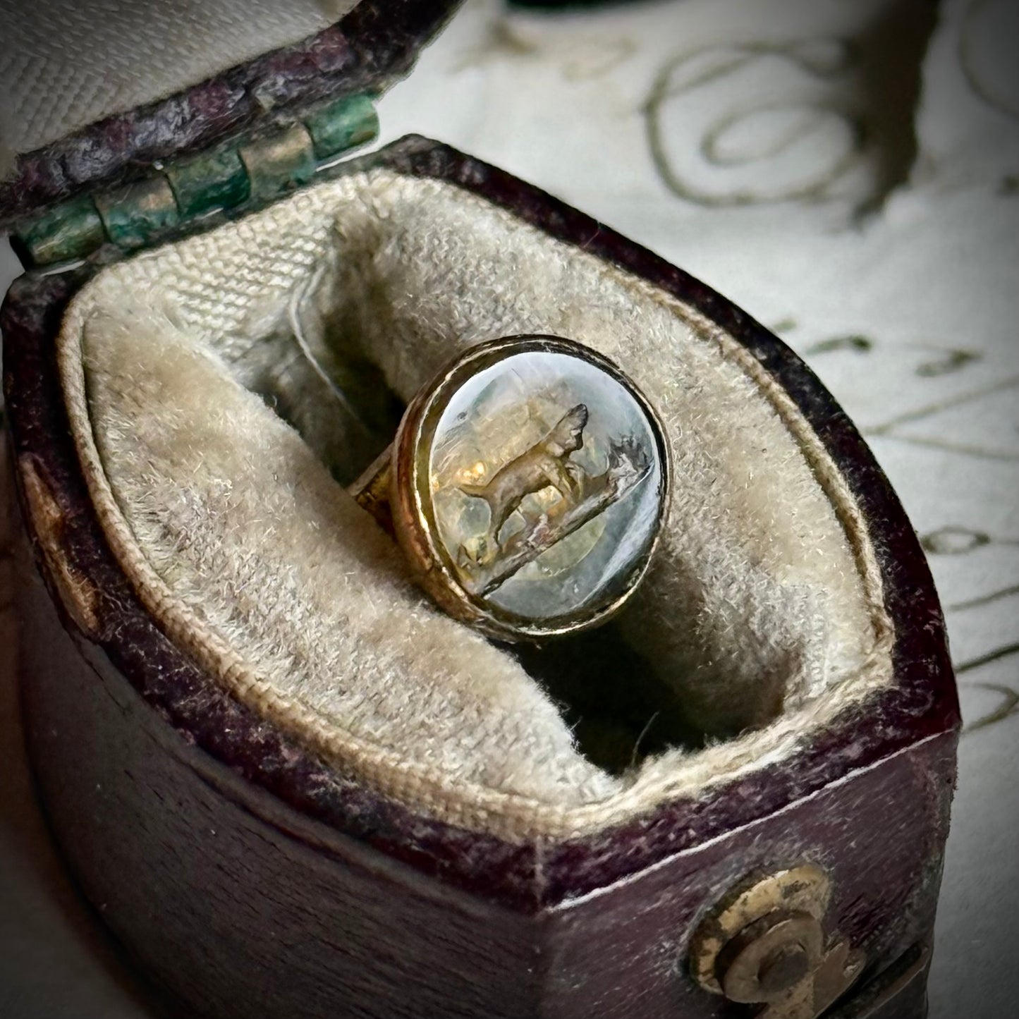 Antique Victorian Dog Intaglio Fob Pendant