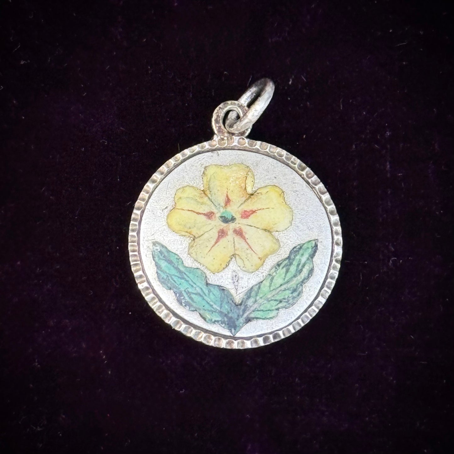 Antique Victorian Primrose Enamel Love Token