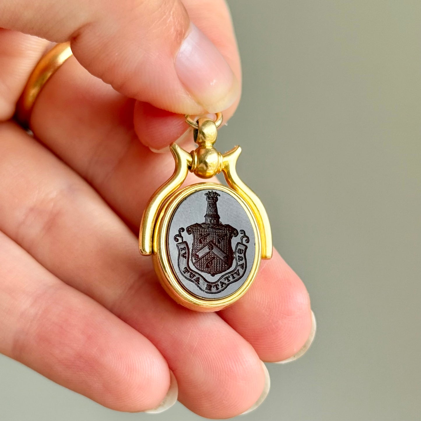 Victorian 'Hopkins' Intaglio Fob in 18 Carat Gold; Circa 1890