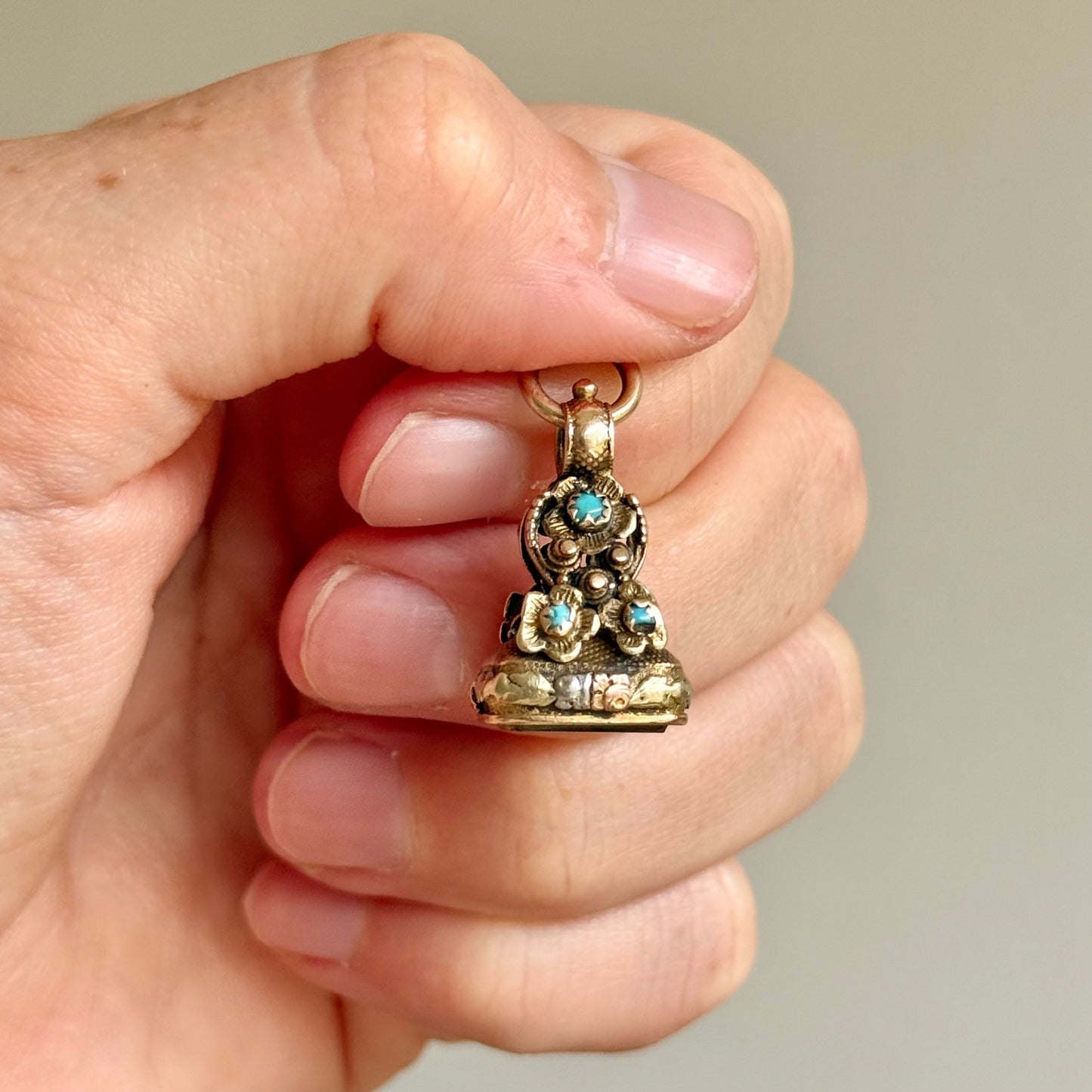 Victorian Intaglio Citrine Fob in 9 Carat Gold; Circa 1890