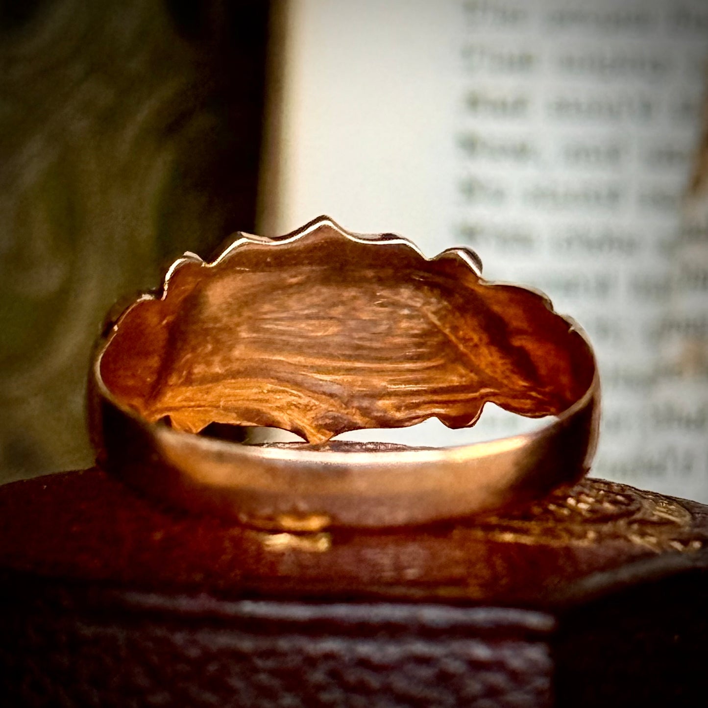 Antique Edwardian Initial 'M' Signet Ring in 9 Carat Gold; Circa 1910