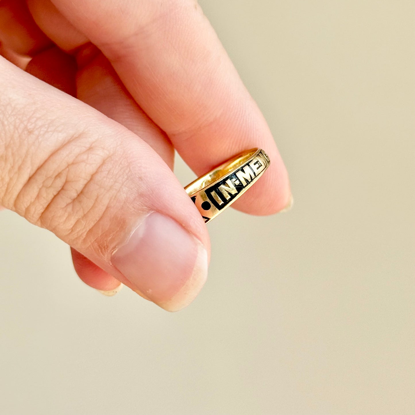 Victorian Enamel & Diamond Ring in 18 Carat Gold; Circa 1896