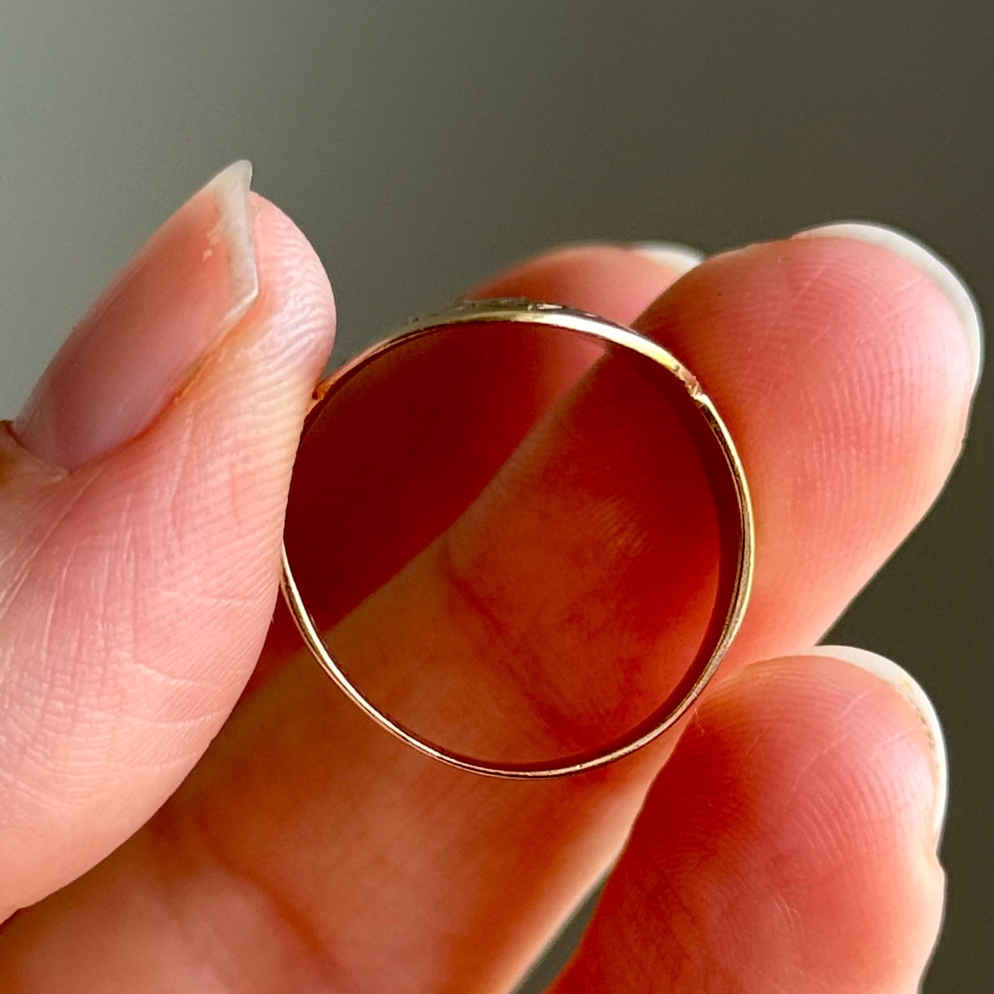 Vintage Rose Signet Ring in 9 Carat Gold ; Circa 1973
