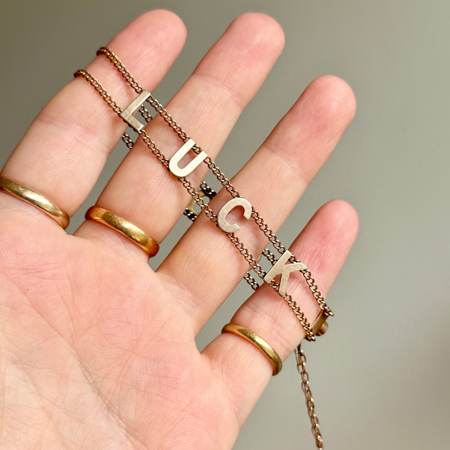 Antique Good Luck Bracelet in 9 Carat Rose Gold, Circa 1900