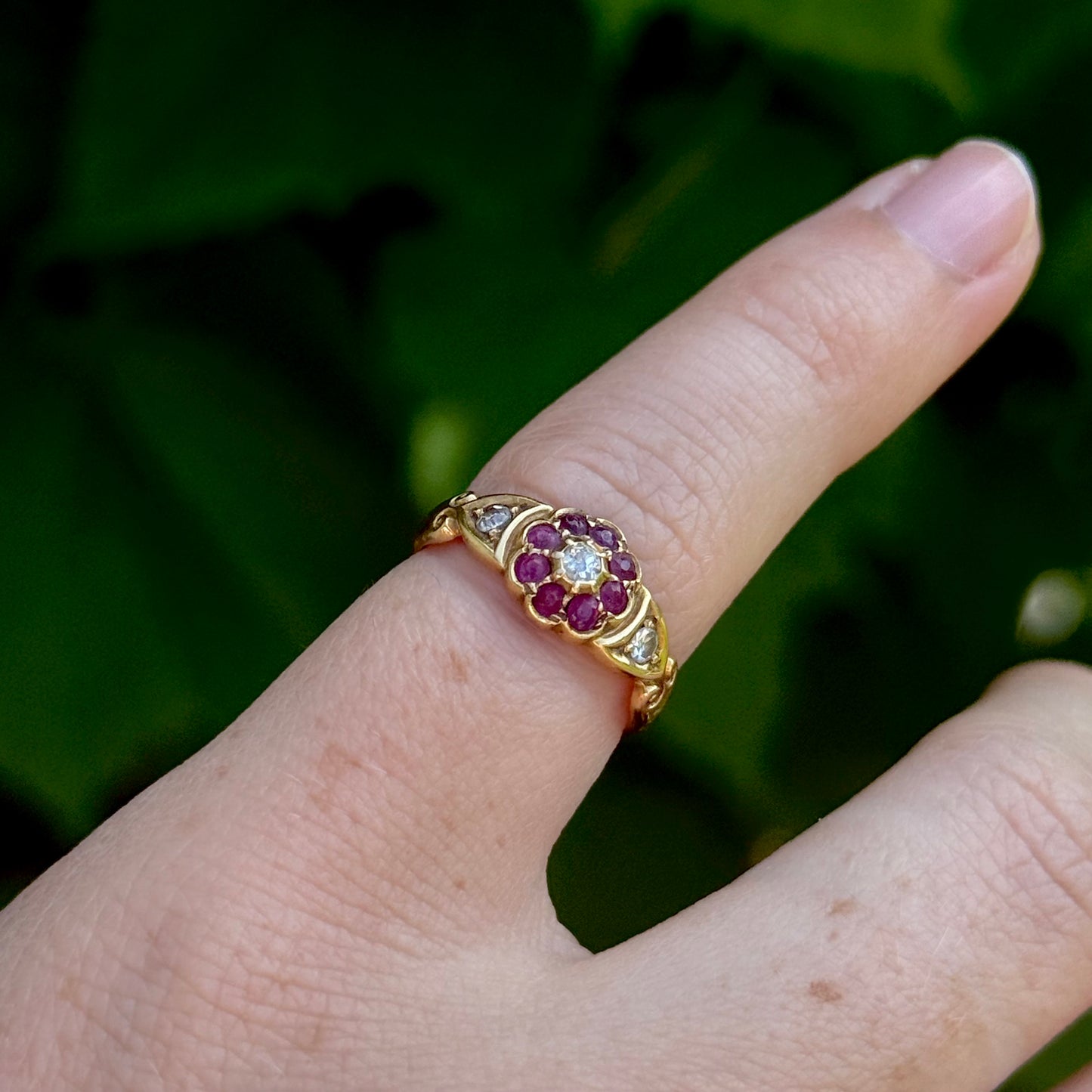 Antique Ruby & Diamond Dress Ring in 18 Carat Gold