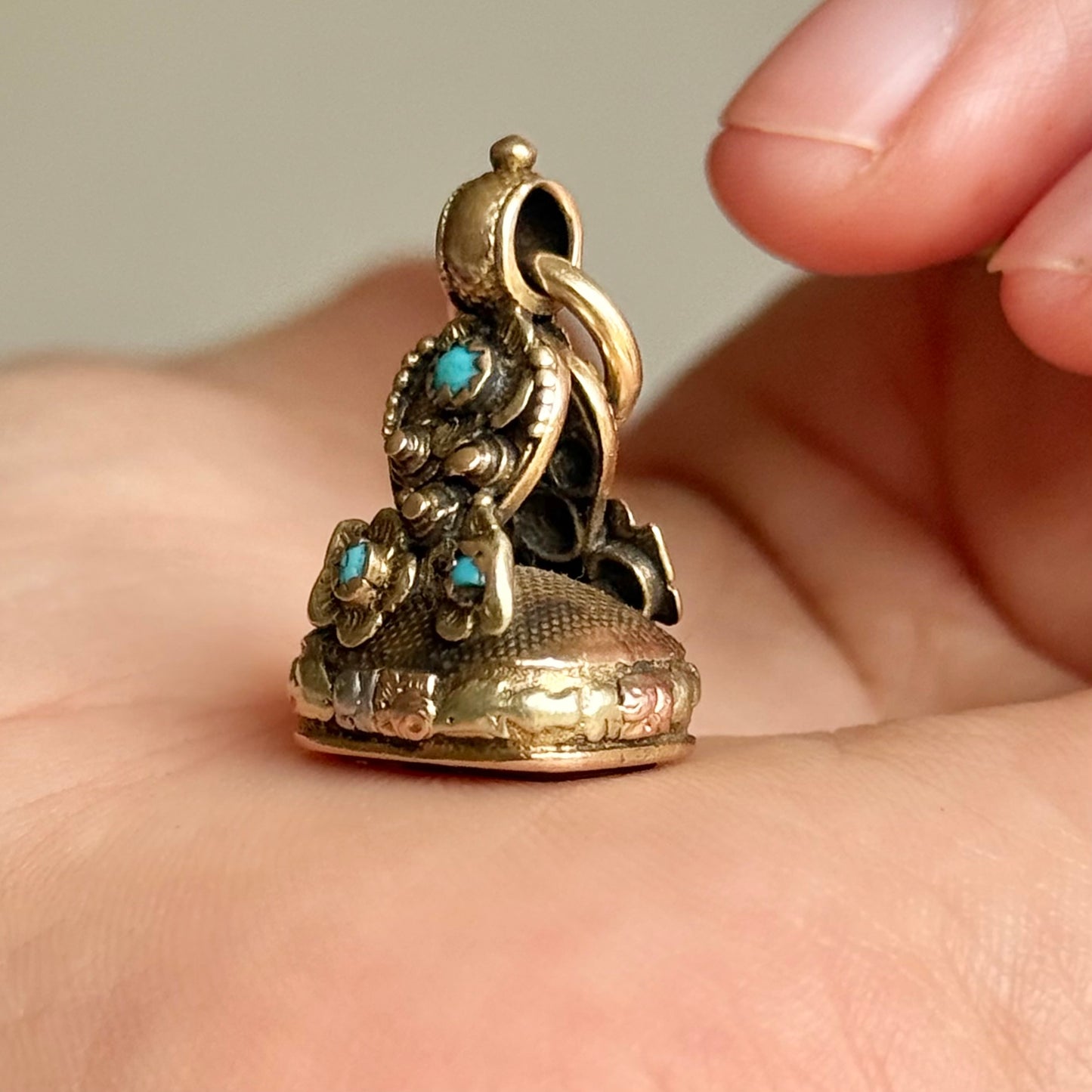Victorian Intaglio Citrine Fob in 9 Carat Gold; Circa 1890