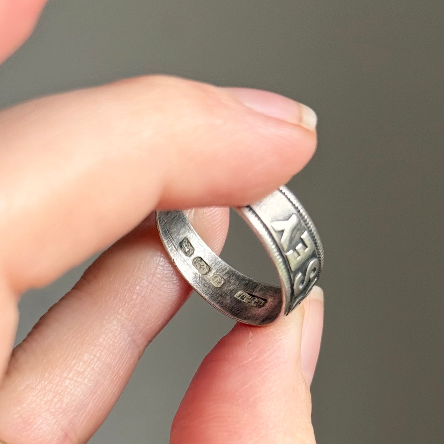 Victorian ‘JERSEY' Ring in Sterling Silver; Circa 1886