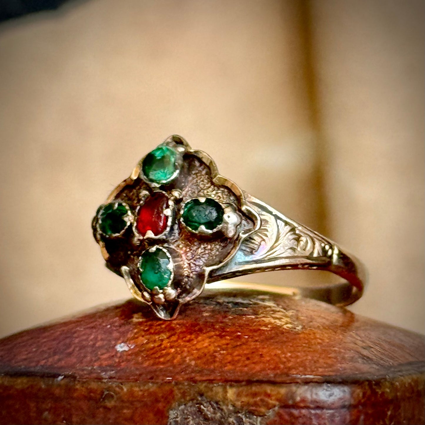 Early Victorian Paste Cluster in 9 Carat Rose Gold; Circa 1850