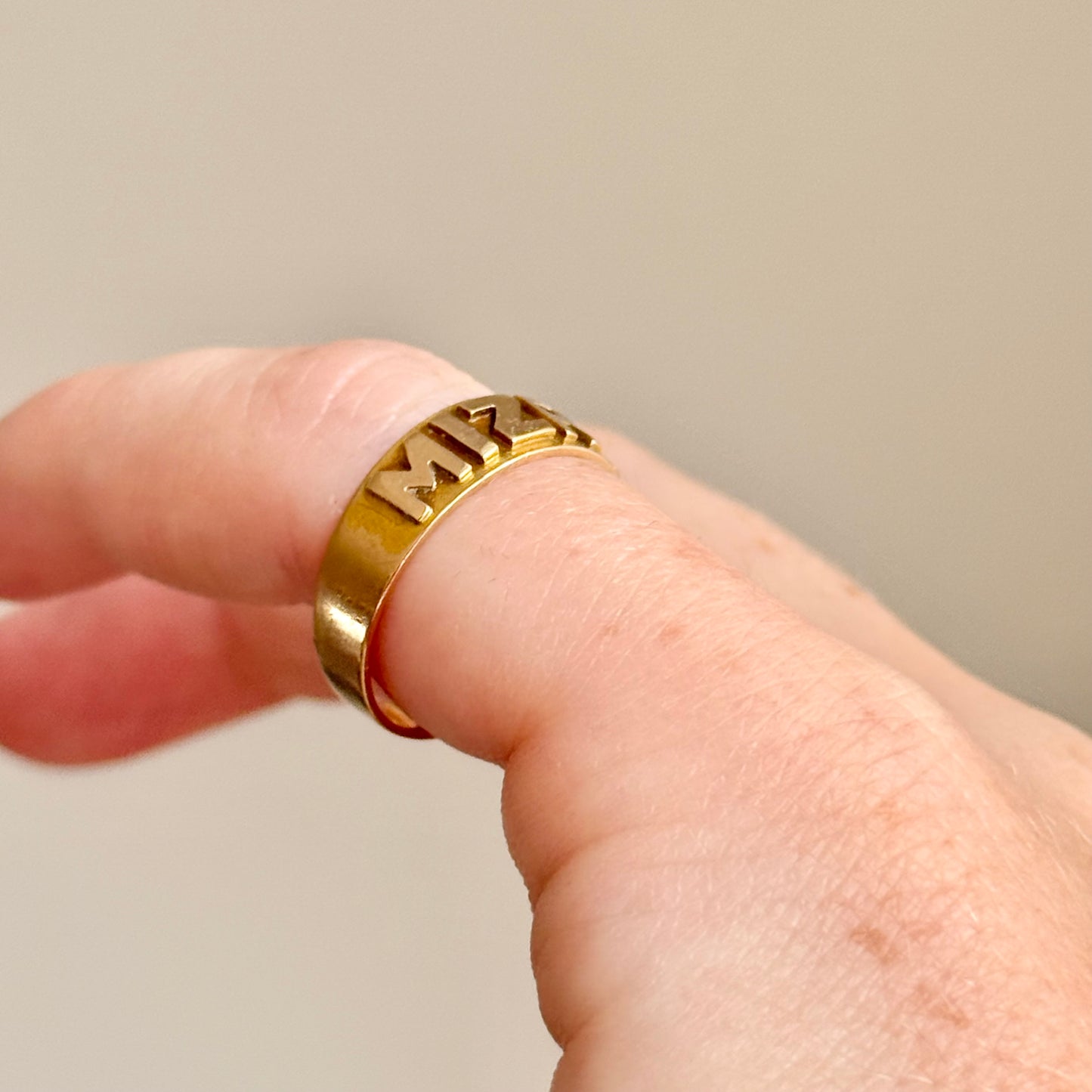 Victorian Mizpah Ring Created In 18 Carat Gold; Circa 1873