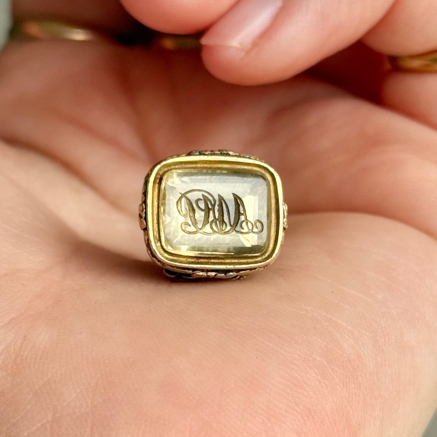 Victorian Intaglio Citrine Fob in 9 Carat Gold; Circa 1890