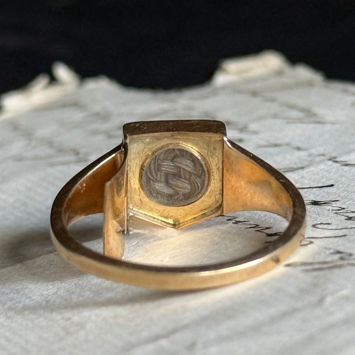 Early Victorian Ouroboros Intaglio Mourning Ring ; Circa 1840