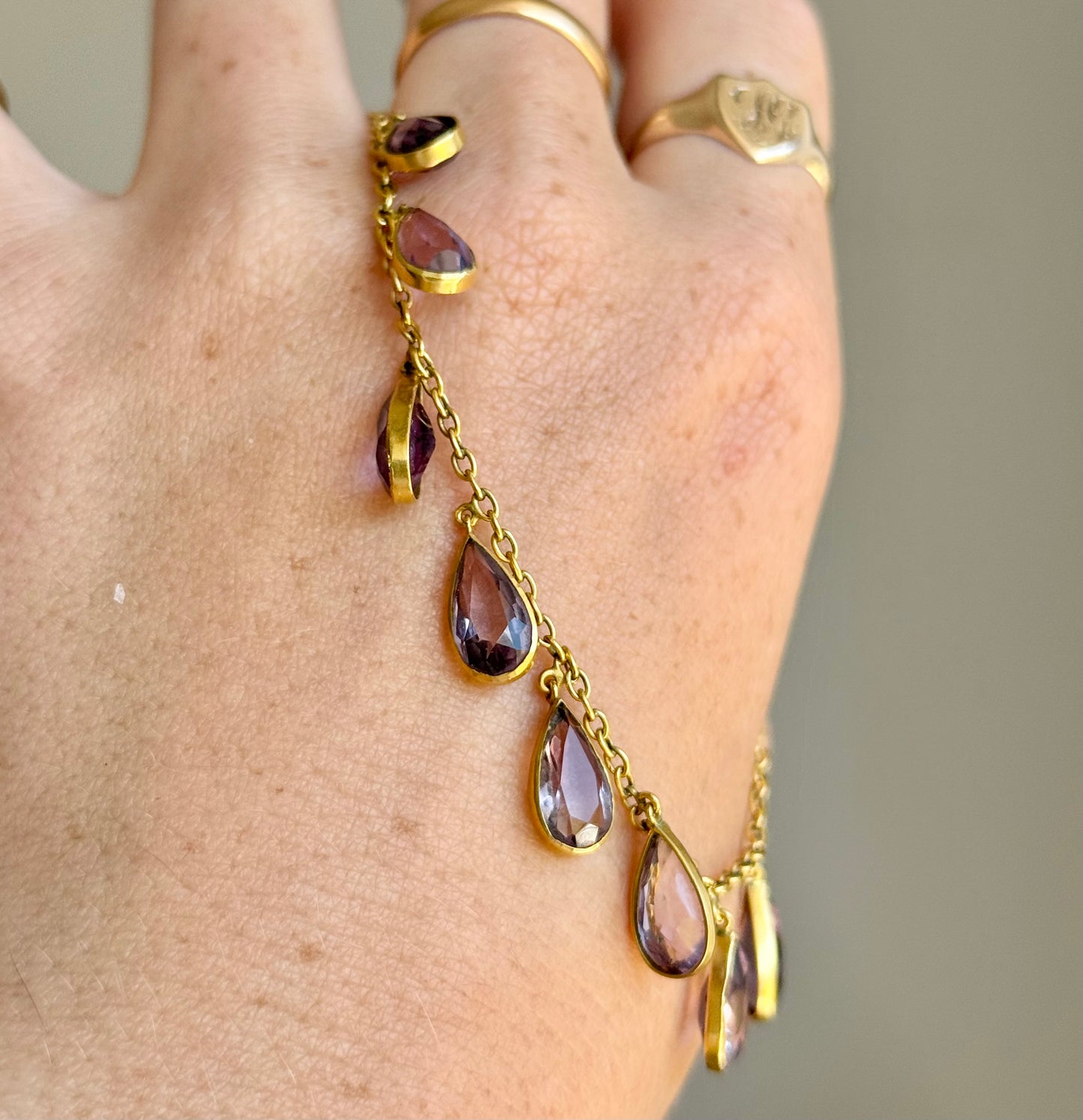 Edwardian Amethyst Fringe Necklace; Circa 1900