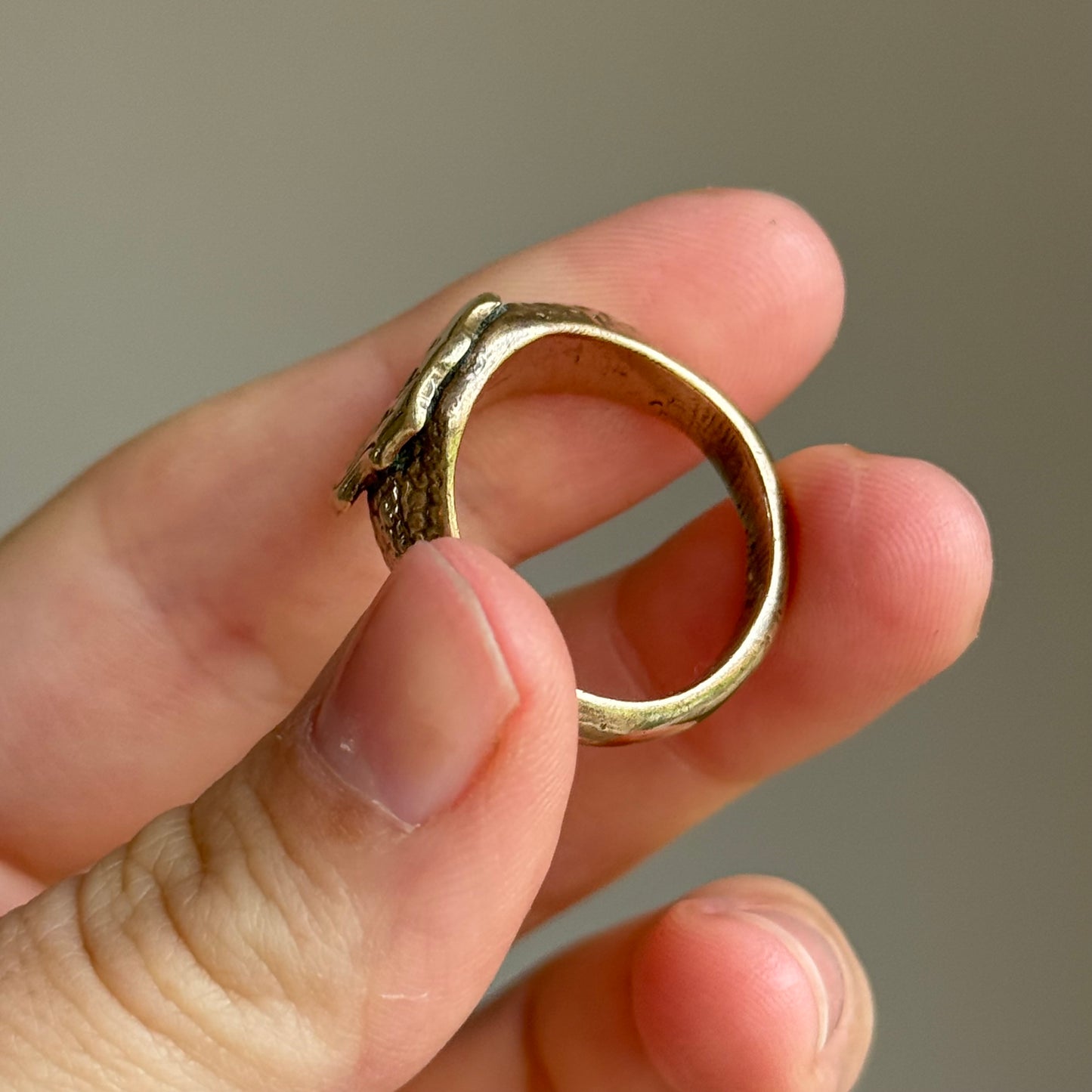 Victorian Heavy Nautical Ship Intaglio Signet ring; Circa 1880