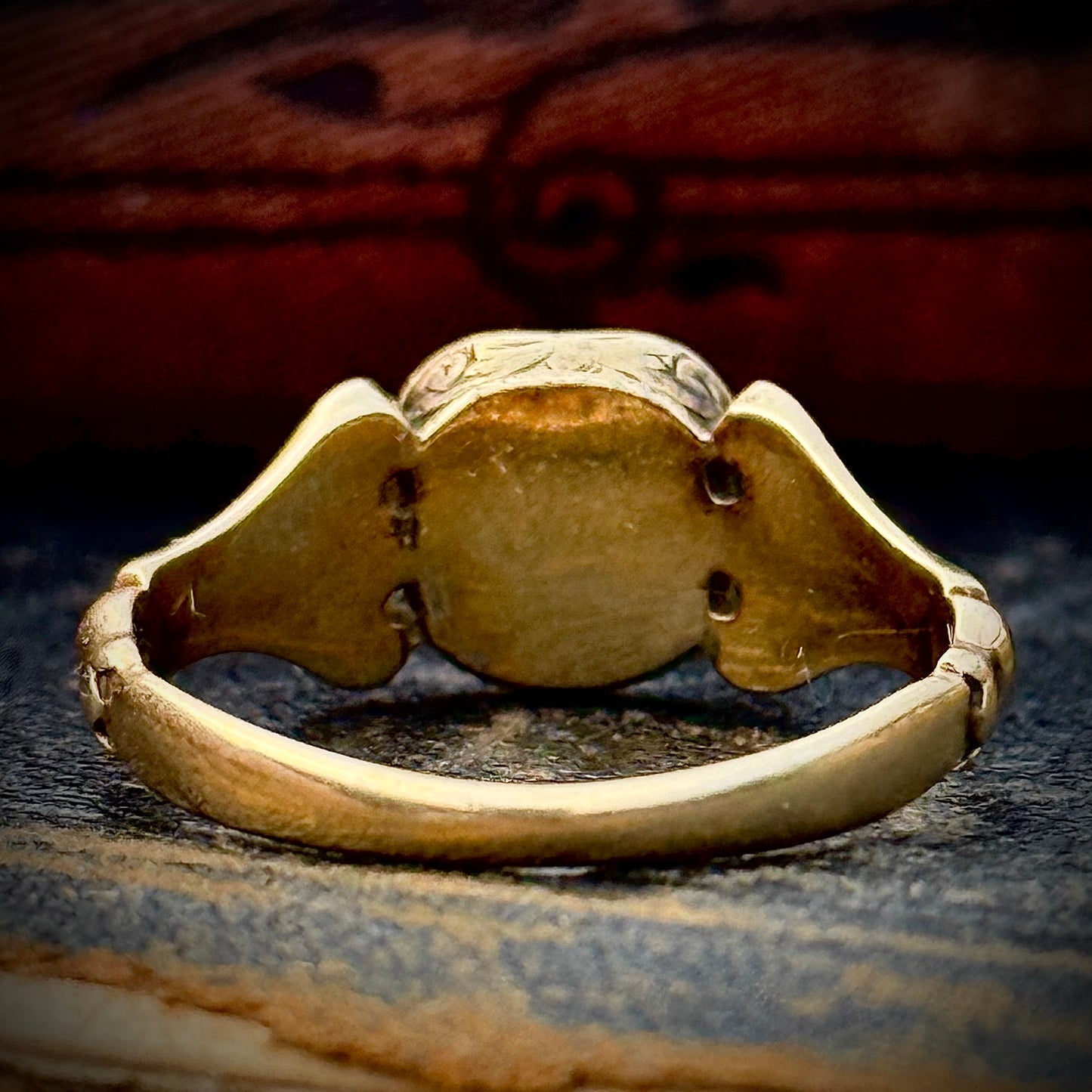 Antique Victorian 'Coo' Bloodstone Intaglio Ring