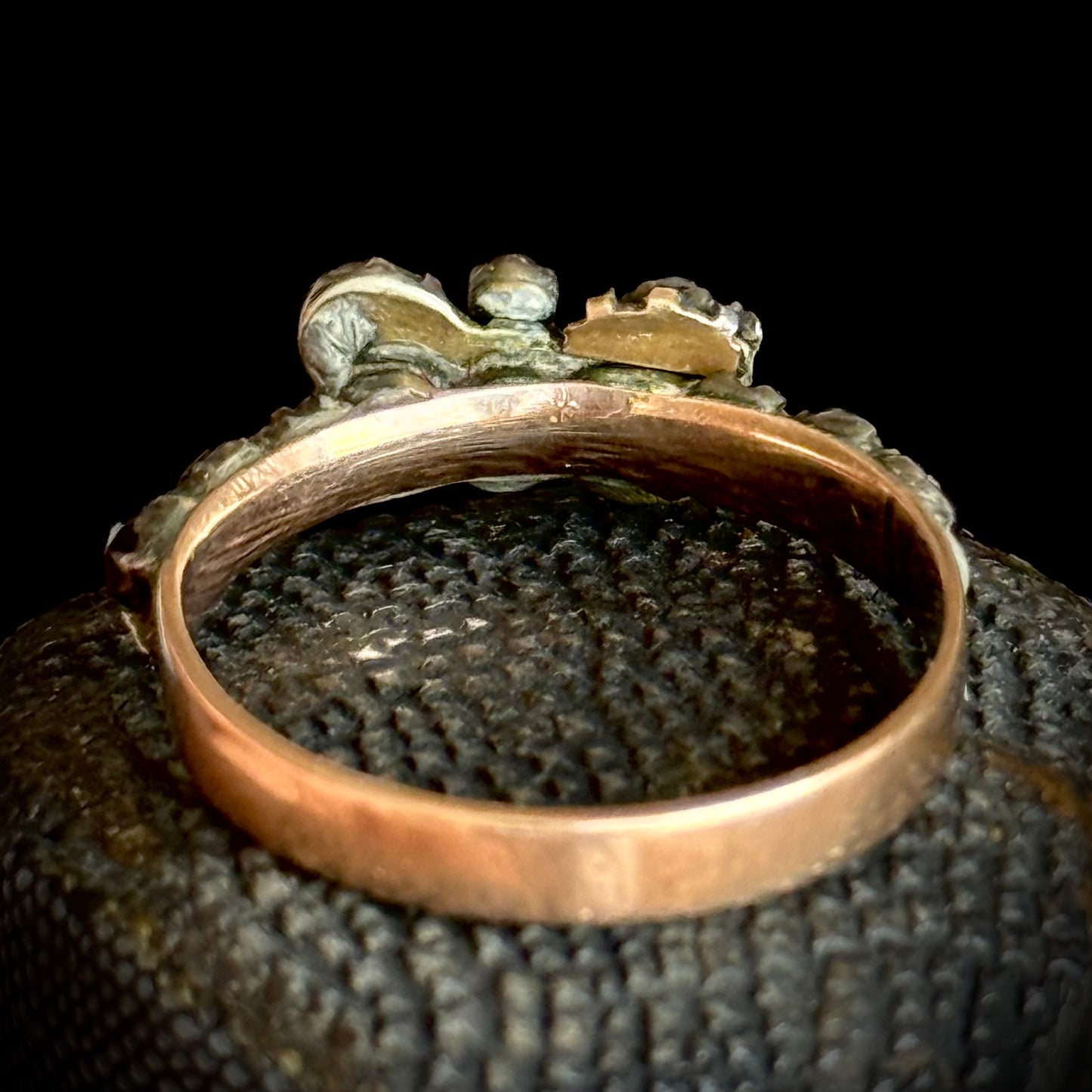 Antique Victorian Garnet Butterfly Ring; Circa 1860