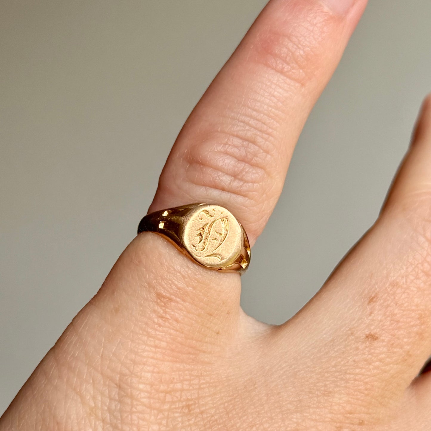 Antique 'N' Signet Ring in 18 Carat Gold; Circa 1890