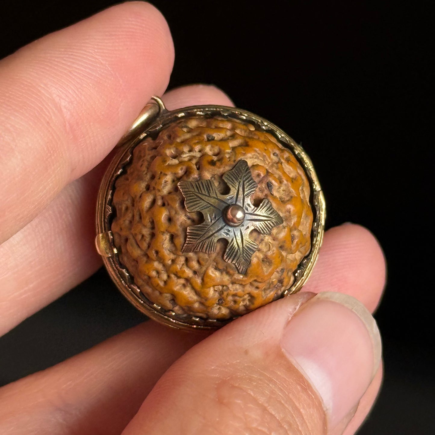 Antique Georgian Quandong Seed Locket; Circa 1800