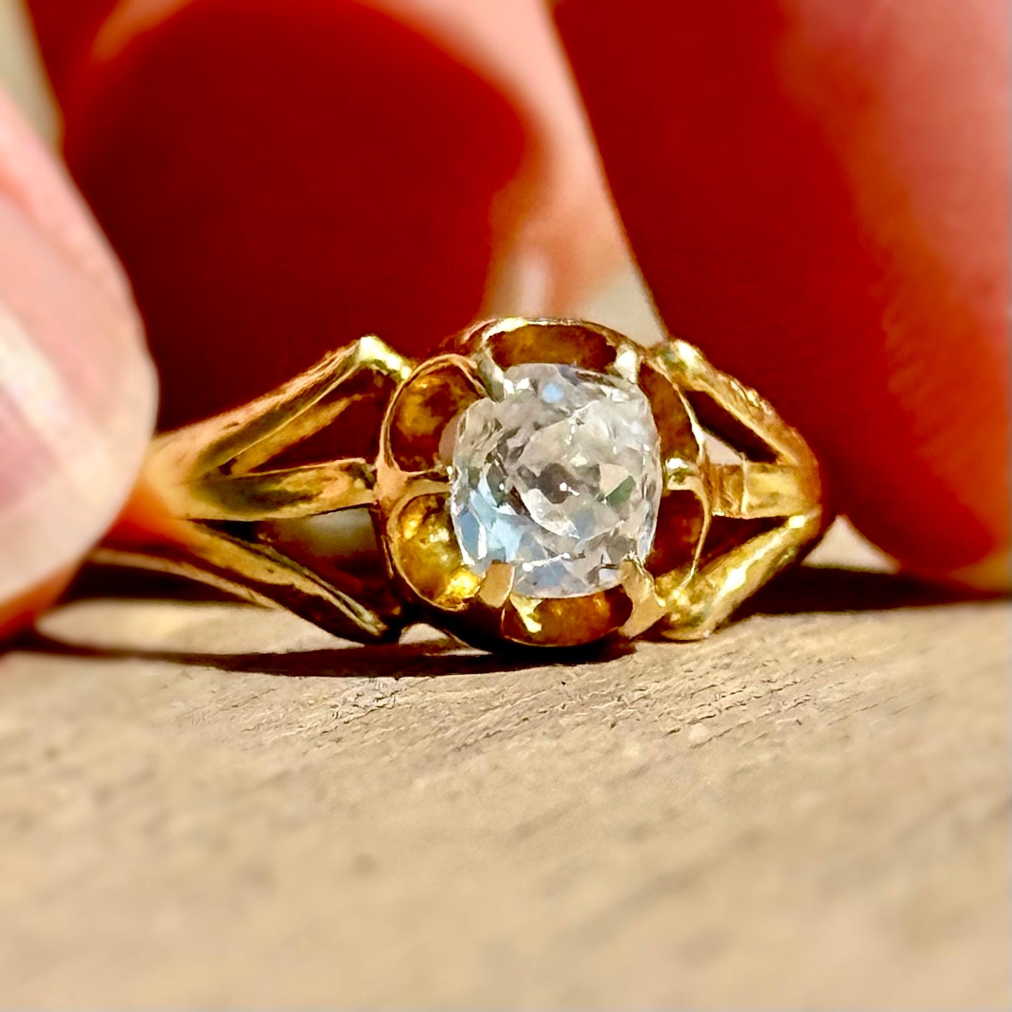 Victorian Old Cut Pinky Ring in 18 Carat Gold; Circa 1870