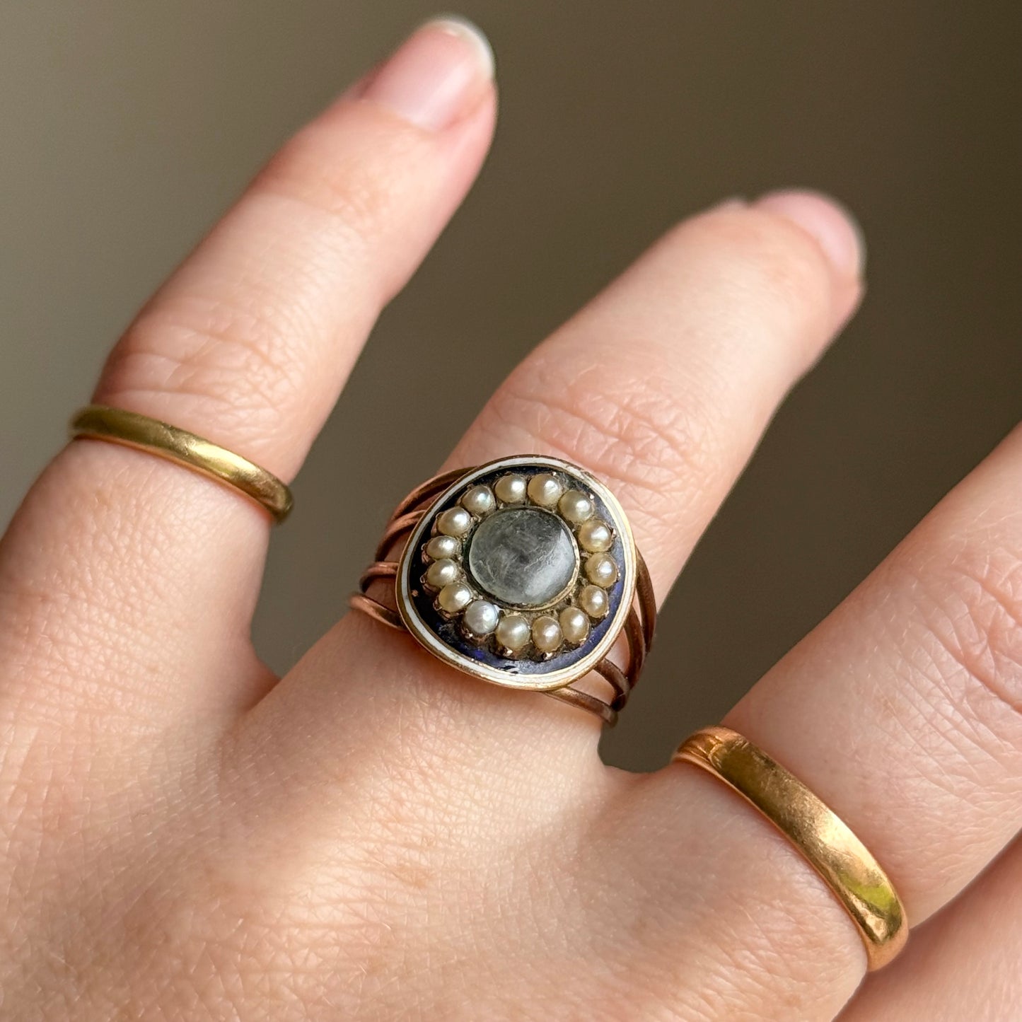 Antique Georgian Enamel Mourning Ring