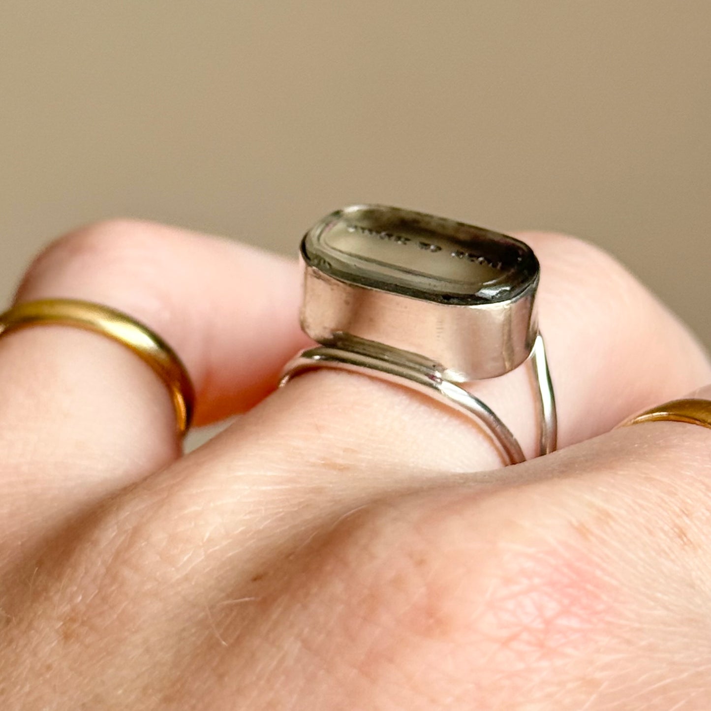 Antique 'Lots of News' Intaglio Ring in Silver
