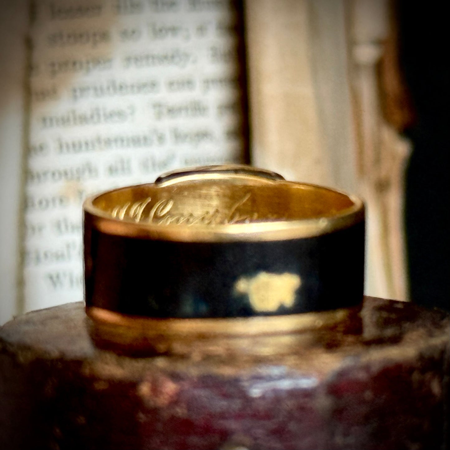 Antique Georgian Pearl Mourning Ring for John Josias Conybeare