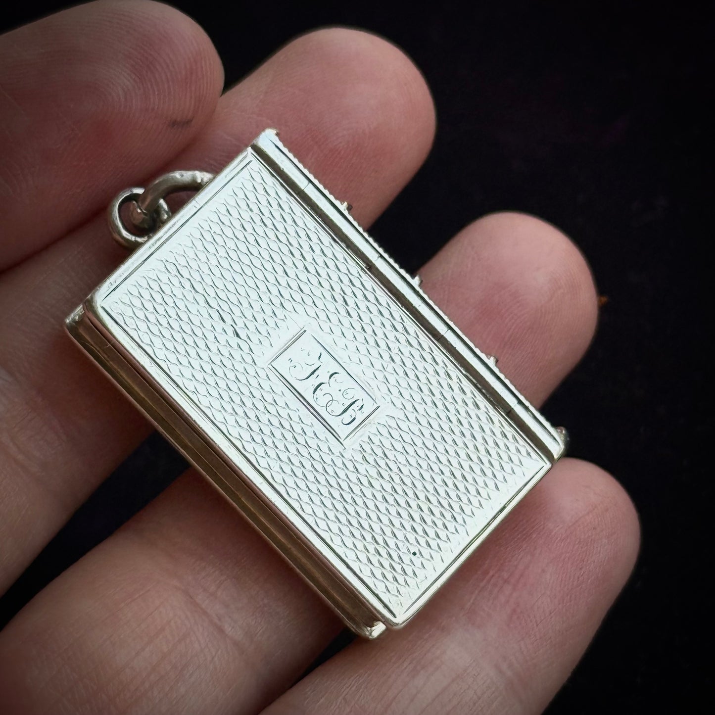 Antique Silver Victorian Book Vinaigrette; Circa 1835