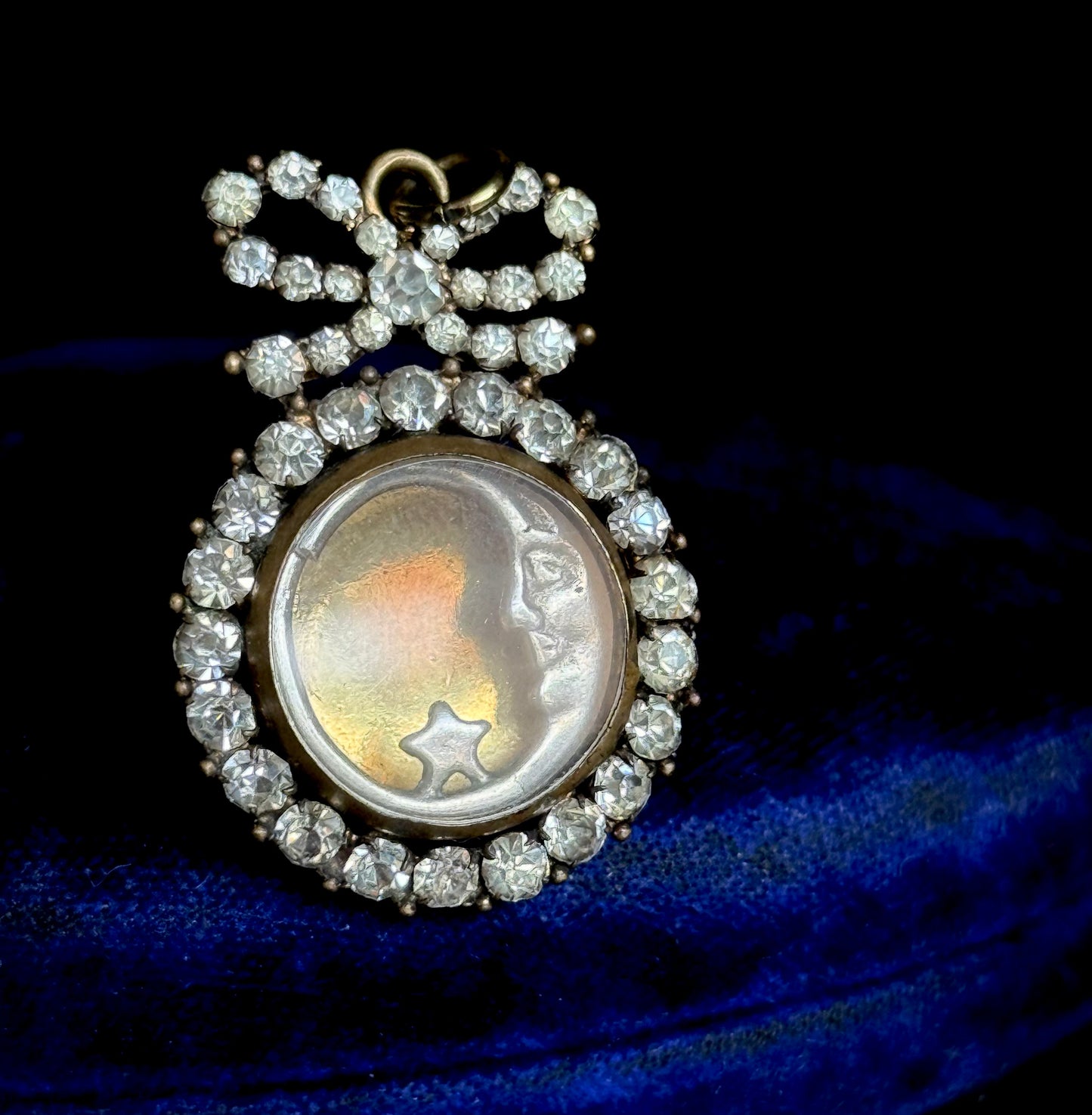 Edwardian Paste Locket & Bow Pendant
