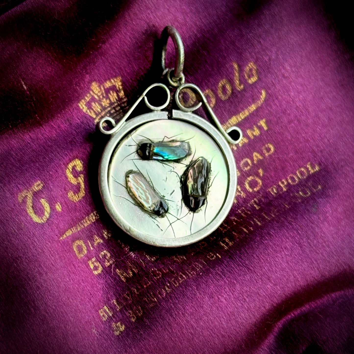 Shibayama & Mother of Pearl Pendant in Sterling Silver
