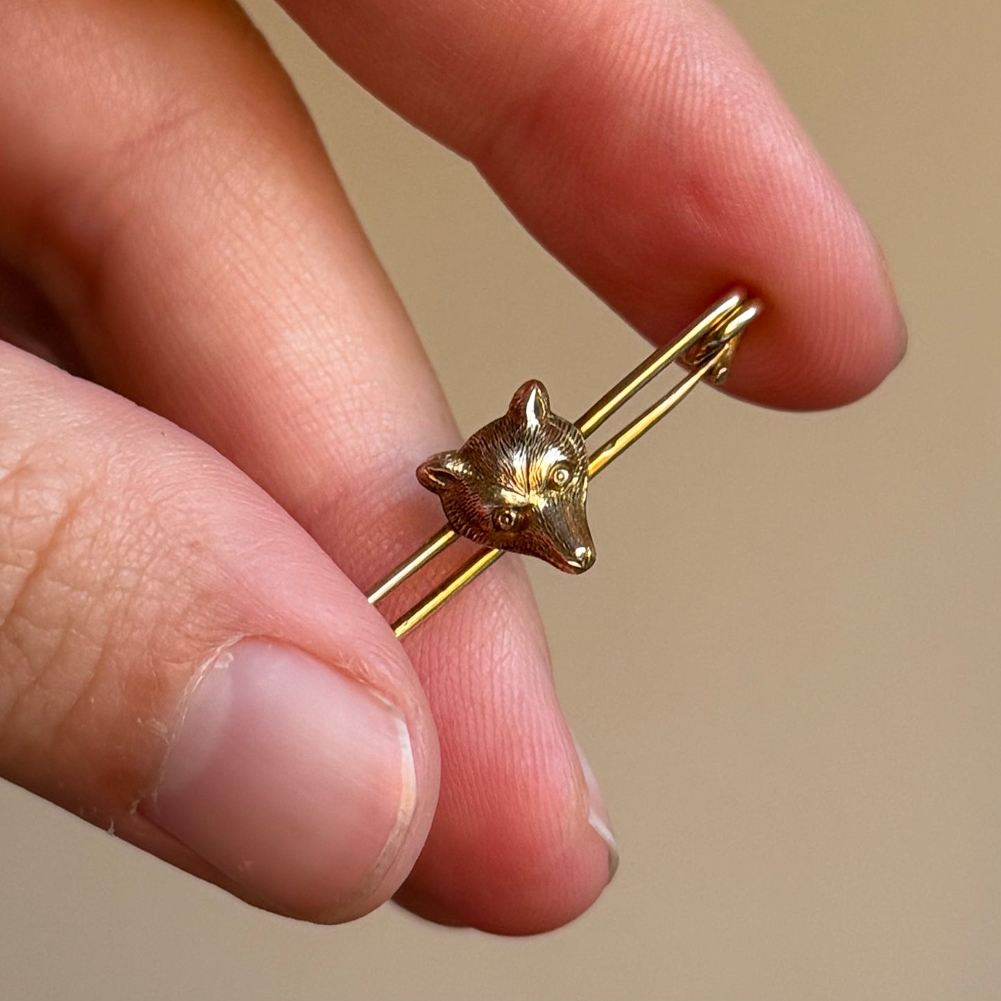 Antique Fox Brooch in 9 Carat Gold; Circa 1900