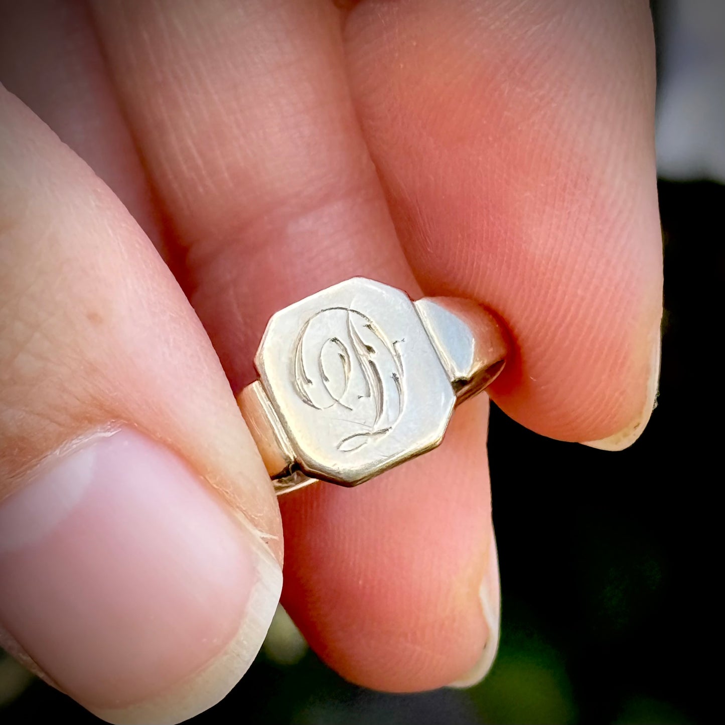 Antique Victorian Initial 'D' Signet Ring