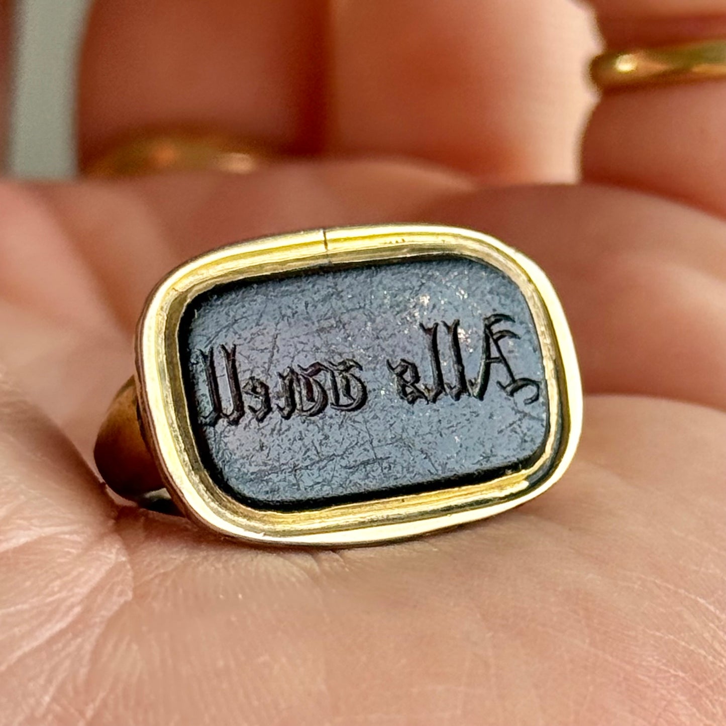 Antique Victorian 'Alls well' Intaglio fob Pendant