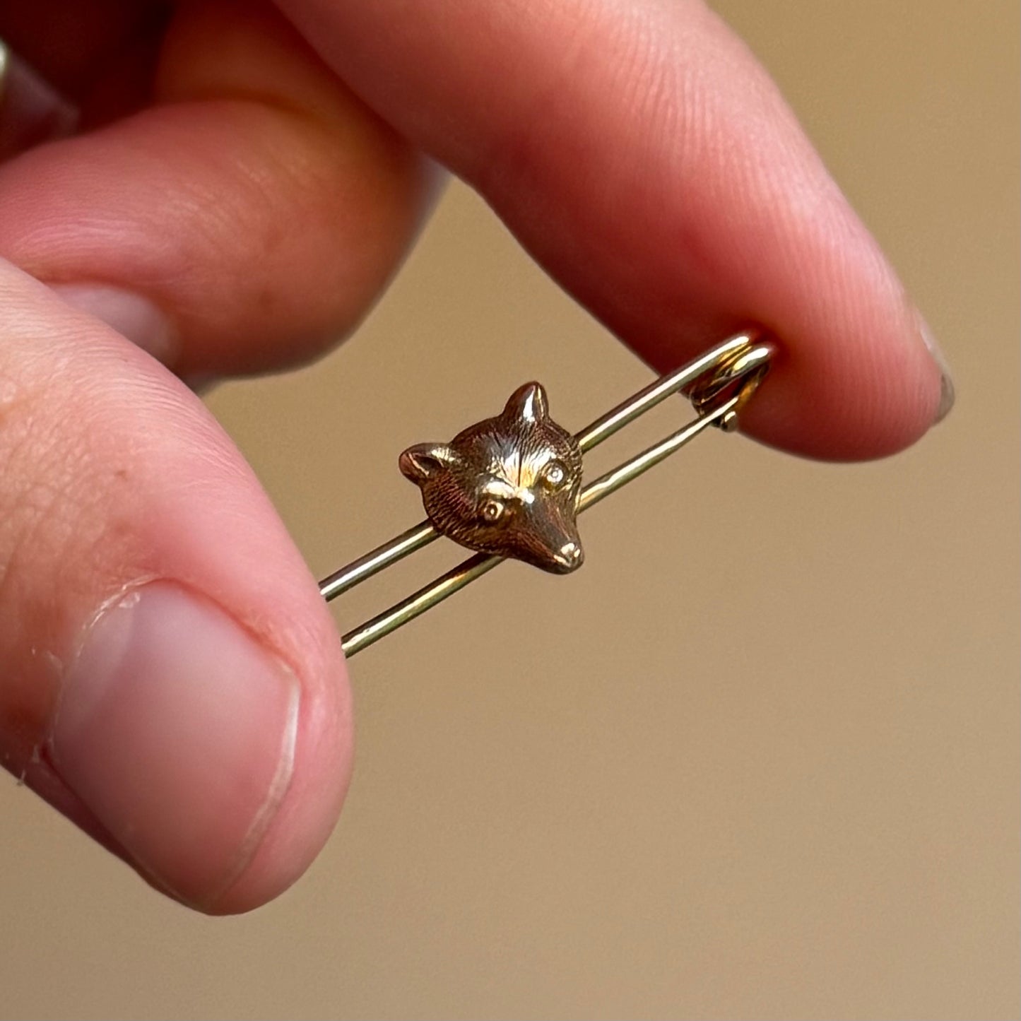 Antique Fox Brooch in 9 Carat Gold; Circa 1900