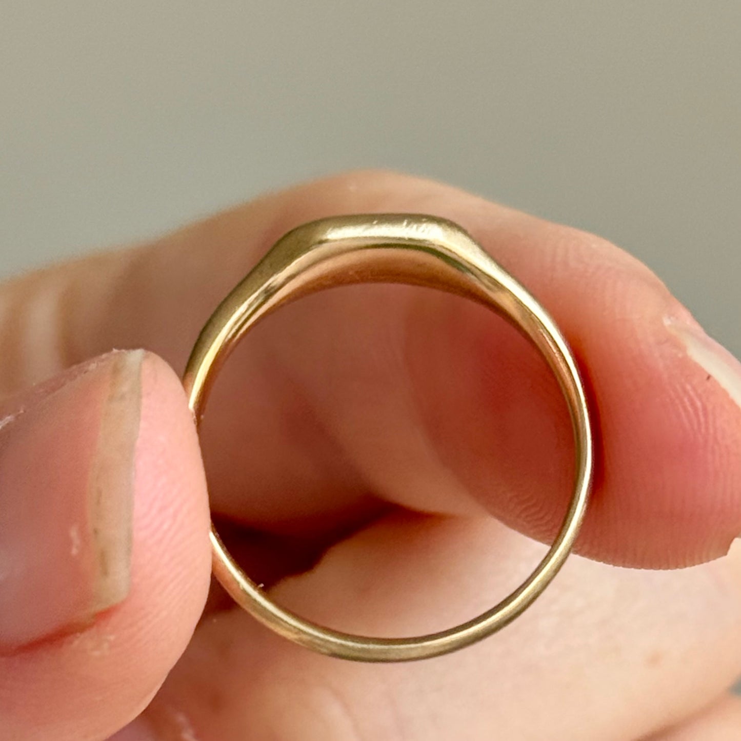 Unusual Enamel Signet Ring in 9 Carat Gold; Circa 1927