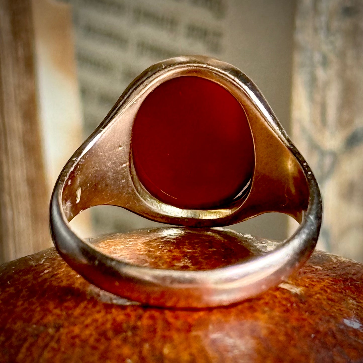 Antique Hermes Carnelian Agate in 9 Carat Rose Gold; Circa 1912