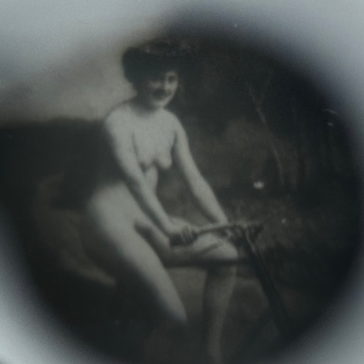 Antique Novelty Erotic Nude Stanhope Pendant; Circa 1895