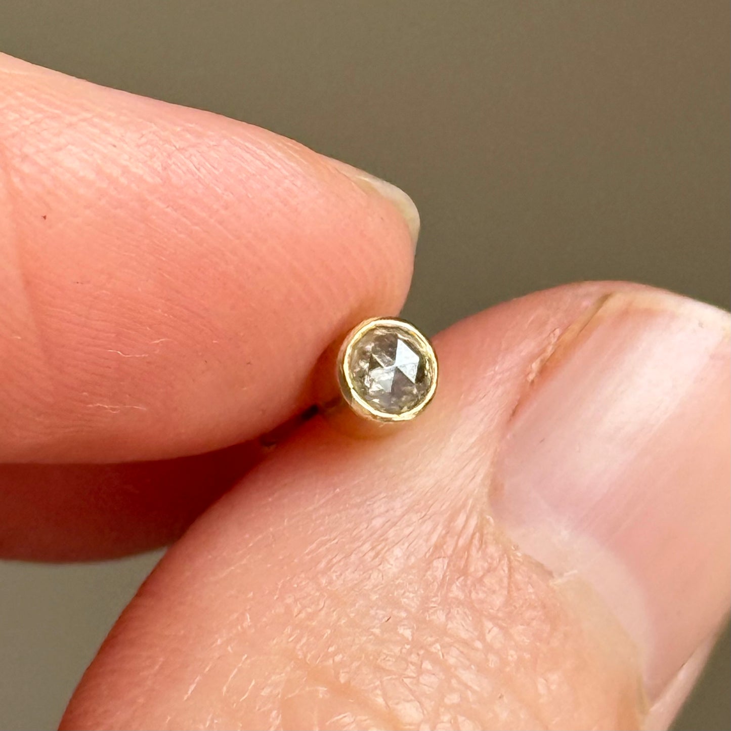 Vintage Single Rose Cut Diamond Stud Earring in 9 Carat Gold