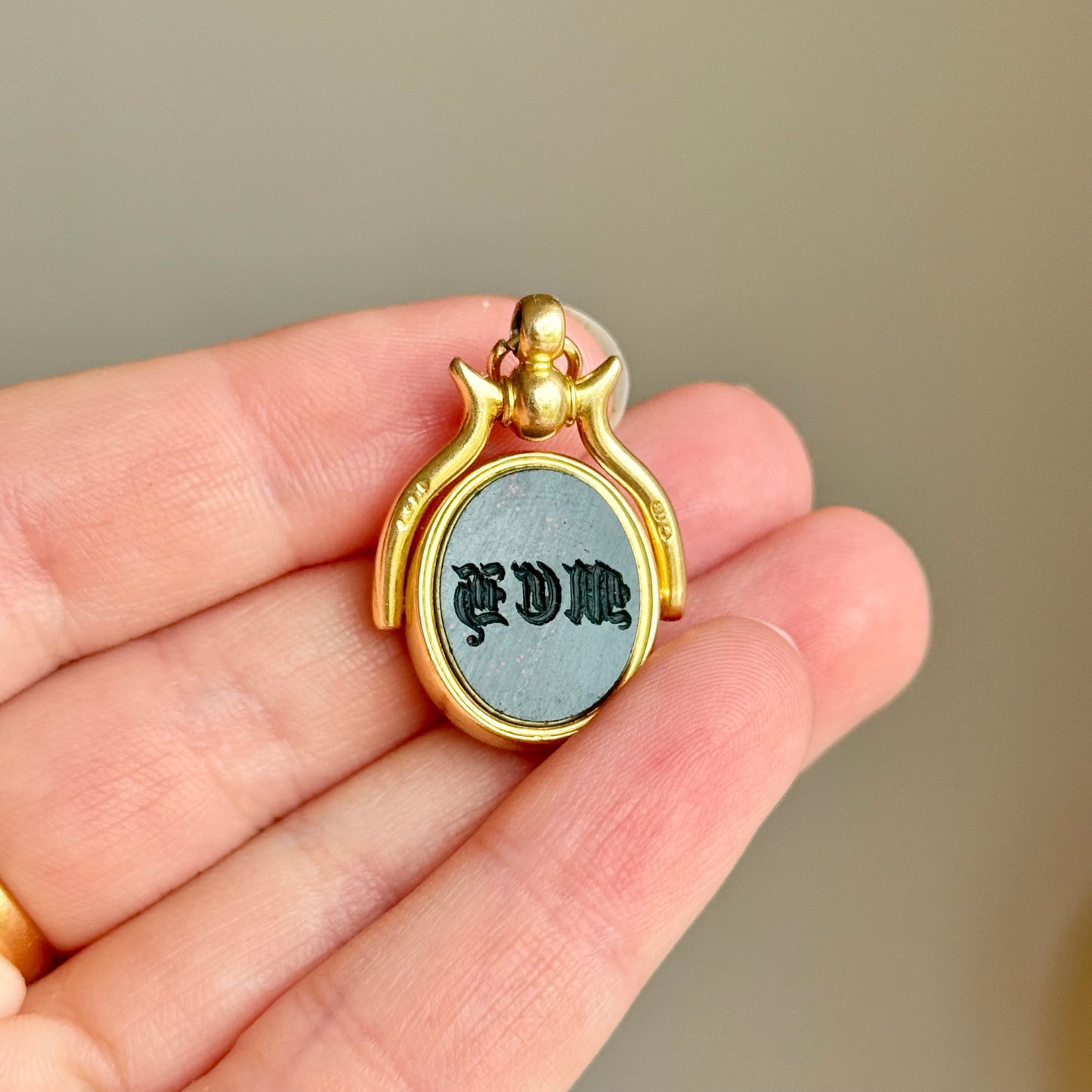 Victorian 'Hopkins' Intaglio Fob in 18 Carat Gold; Circa 1890