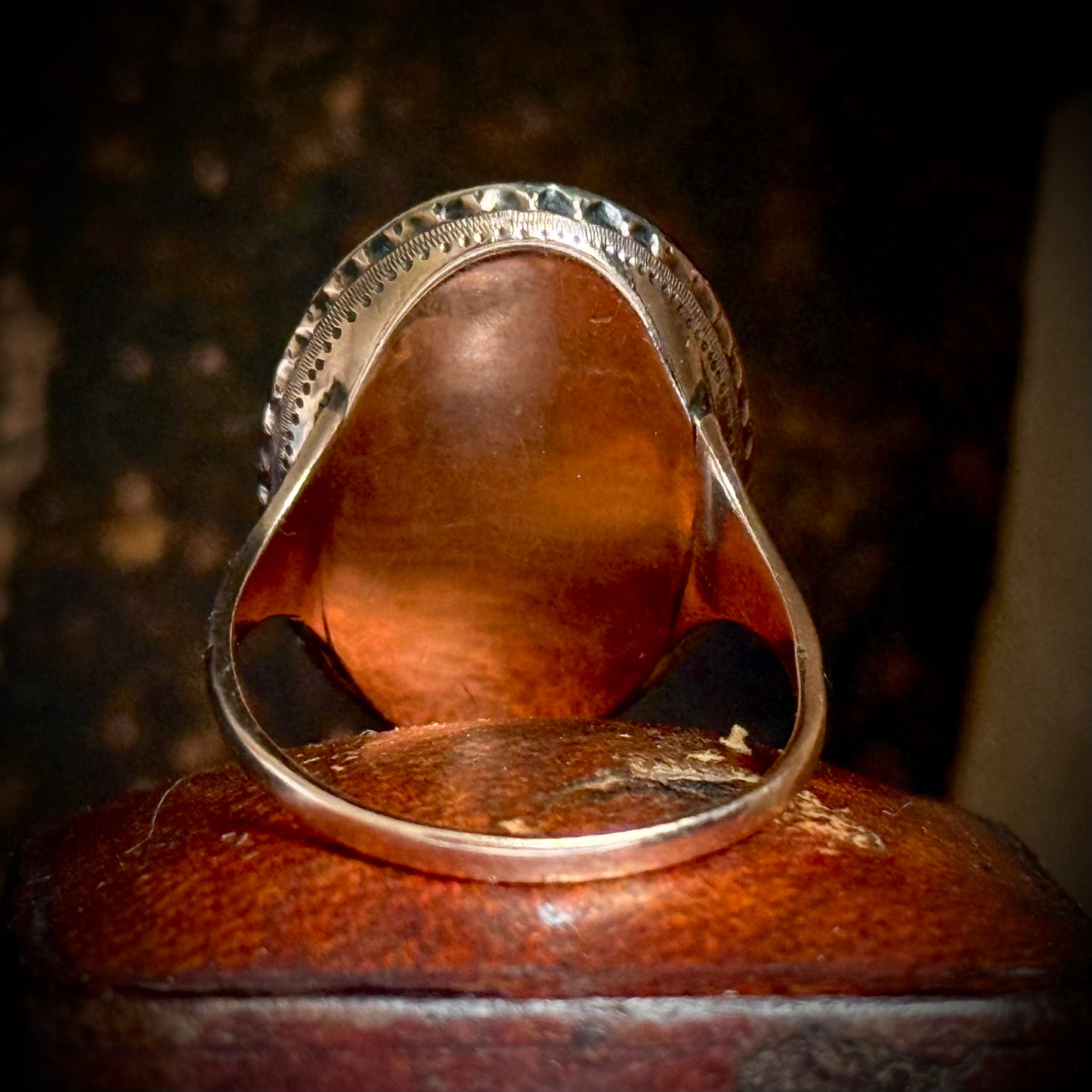 Georgian Enamel Mourning Ring in 9 Carat Gold; Circa 1781