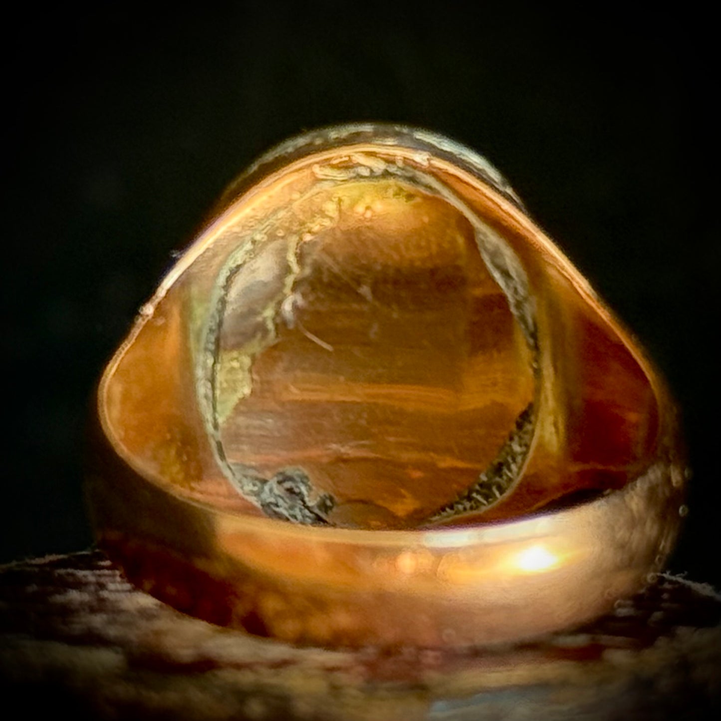 Antique Bloodstone Ouroboros Serpent Ring in 9 Carat Gold