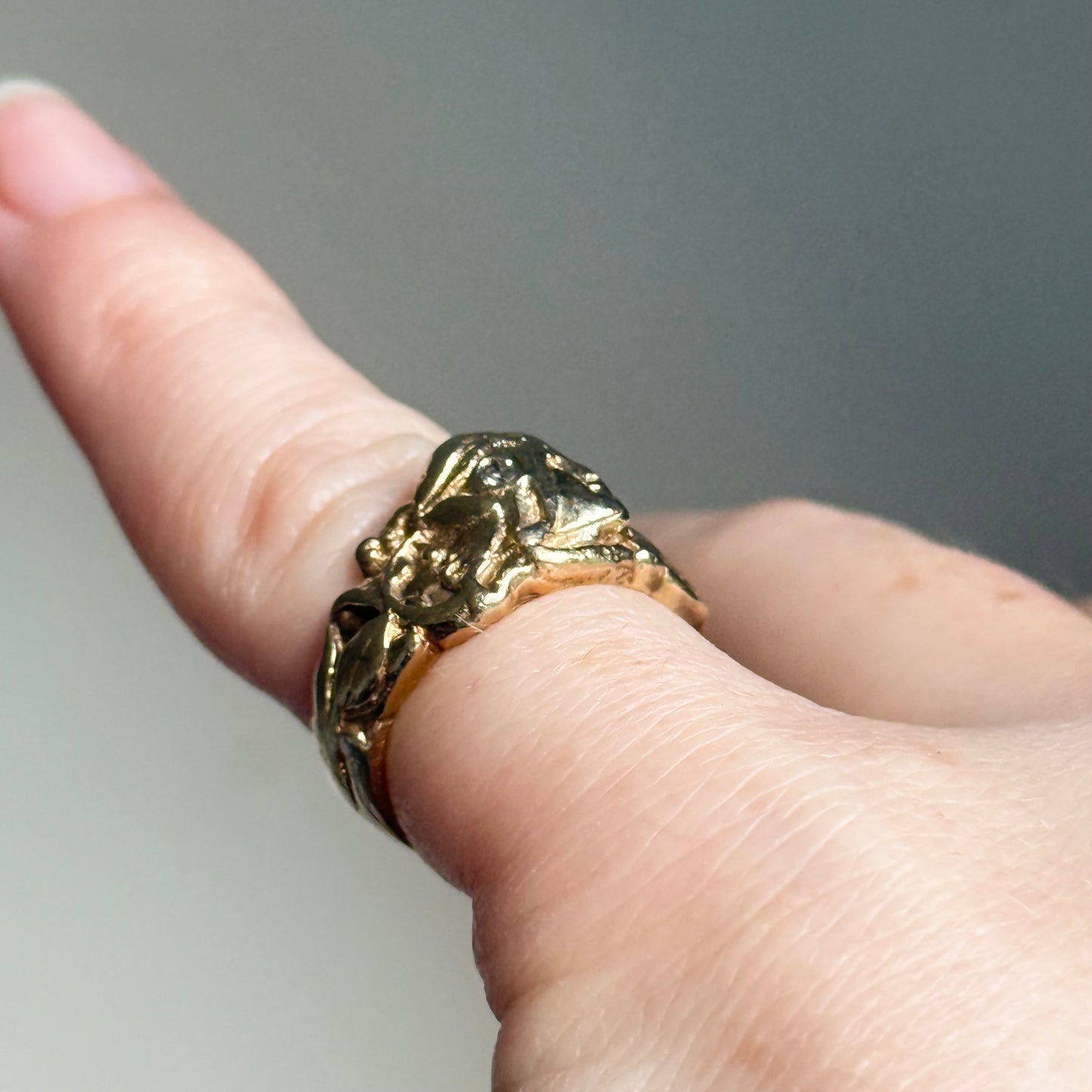 Art Nouveau Diamond Figural Ring; Circa 1920