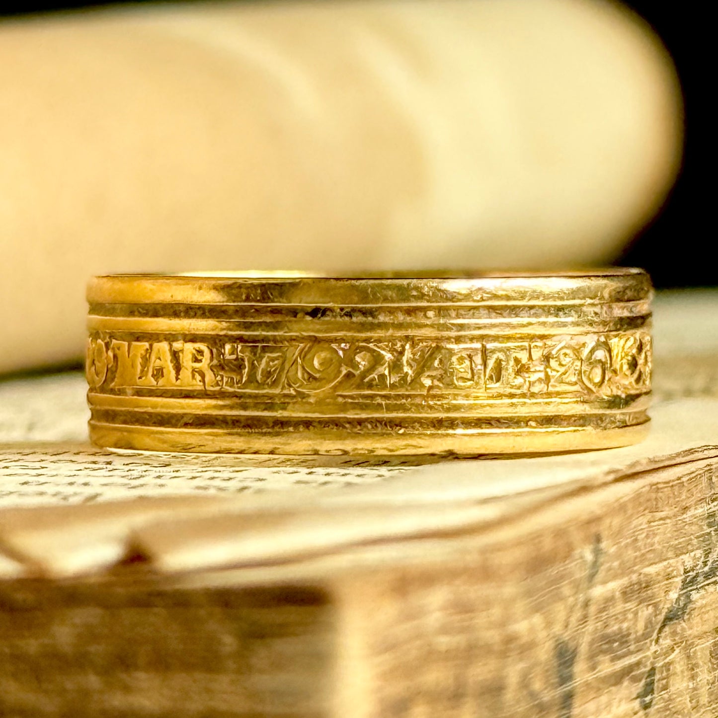 Georgian Mourning Ring in 22 Carat Gold; Circa 1791