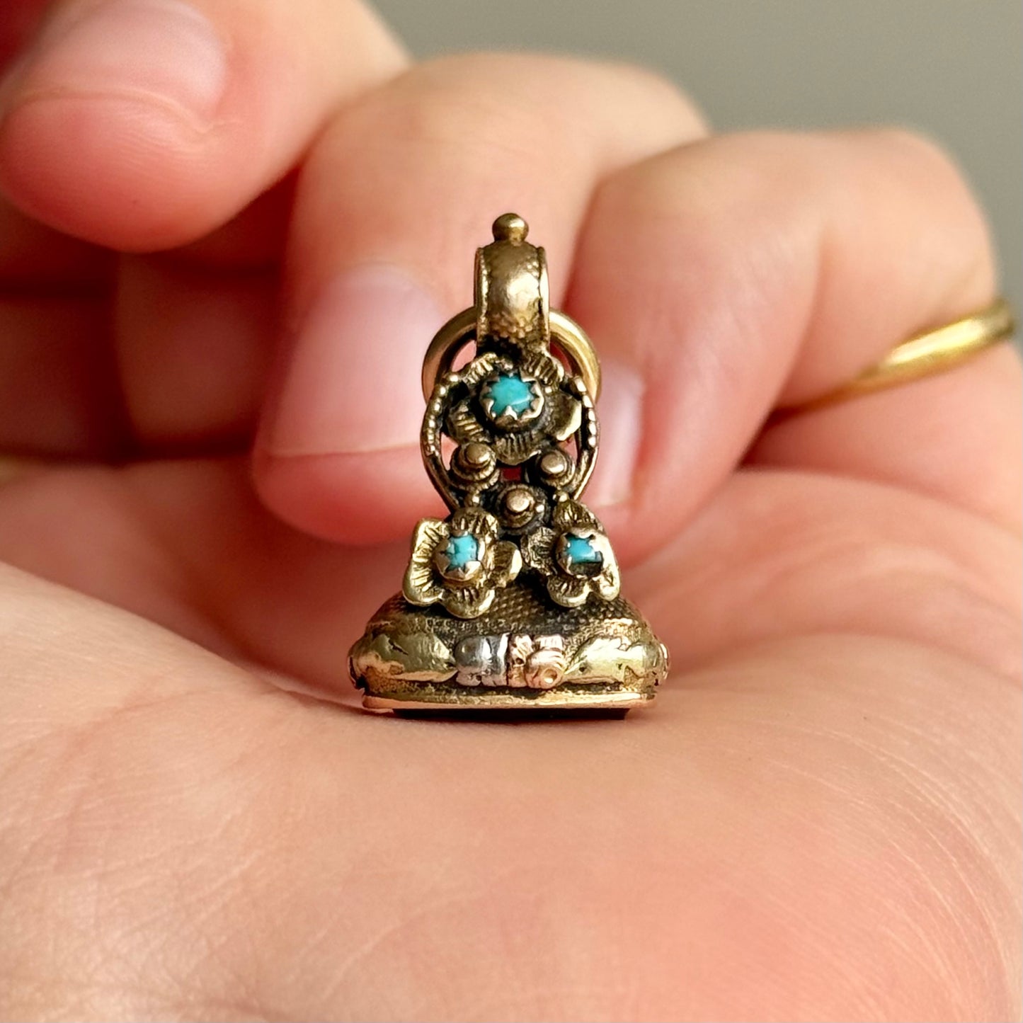 Victorian Intaglio Citrine Fob in 9 Carat Gold; Circa 1890