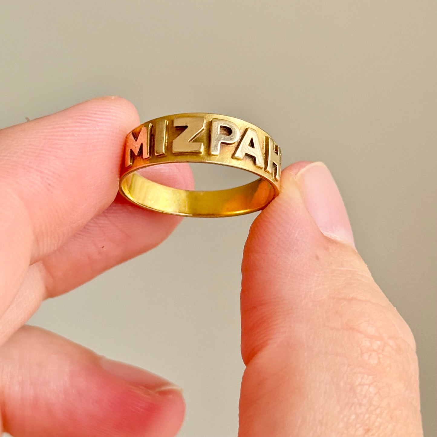 Victorian Mizpah Ring Created In 18 Carat Gold; Circa 1873