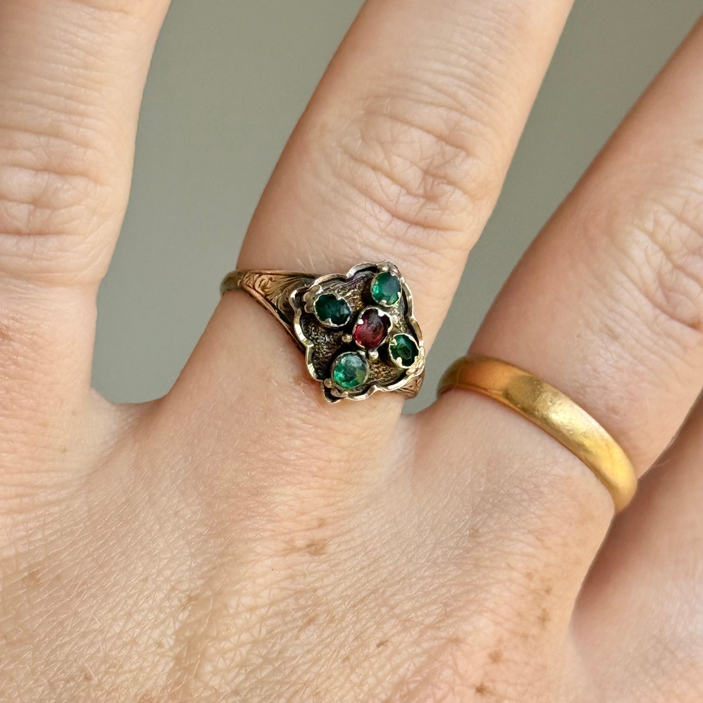 Early Victorian Paste Cluster in 9 Carat Rose Gold; Circa 1850