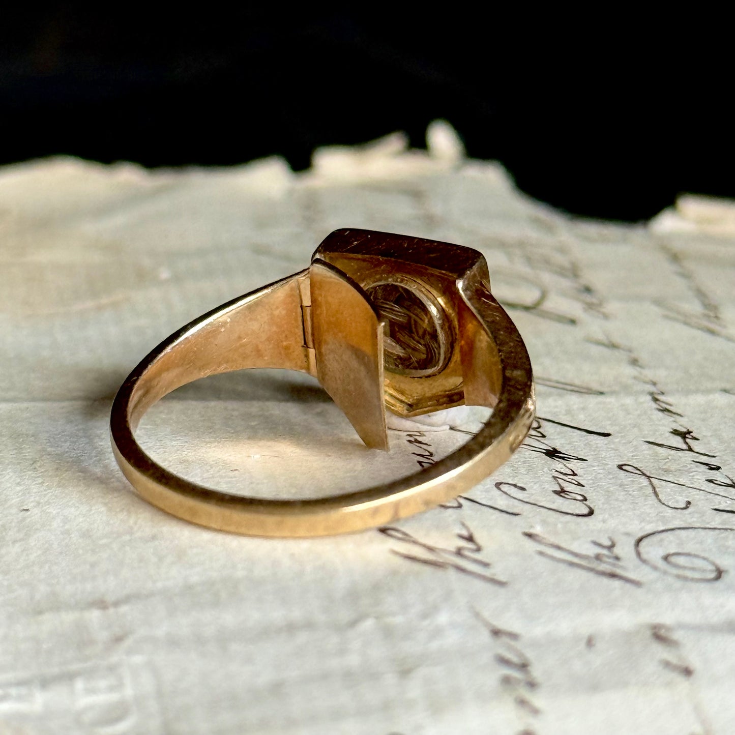 Early Victorian Ouroboros Intaglio Mourning Ring ; Circa 1840