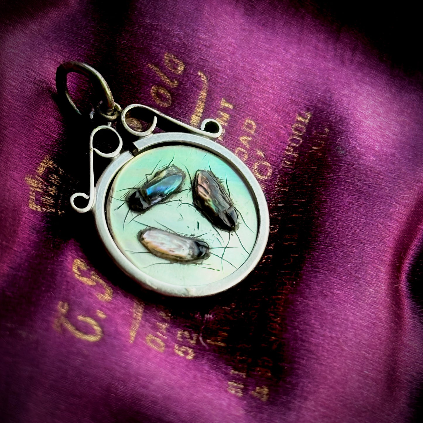 Shibayama & Mother of Pearl Pendant in Sterling Silver