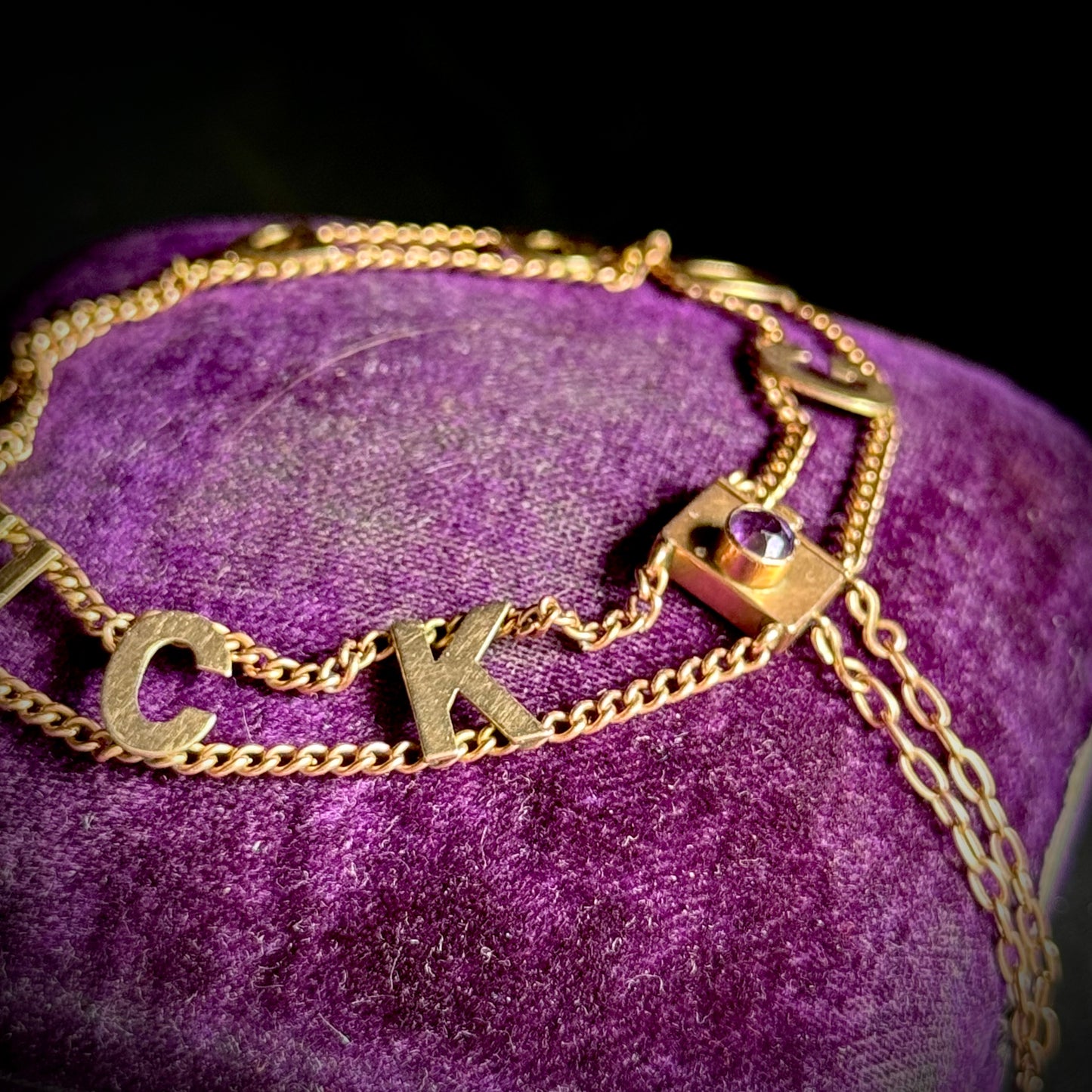 Antique Good Luck Bracelet in 9 Carat Rose Gold, Circa 1900