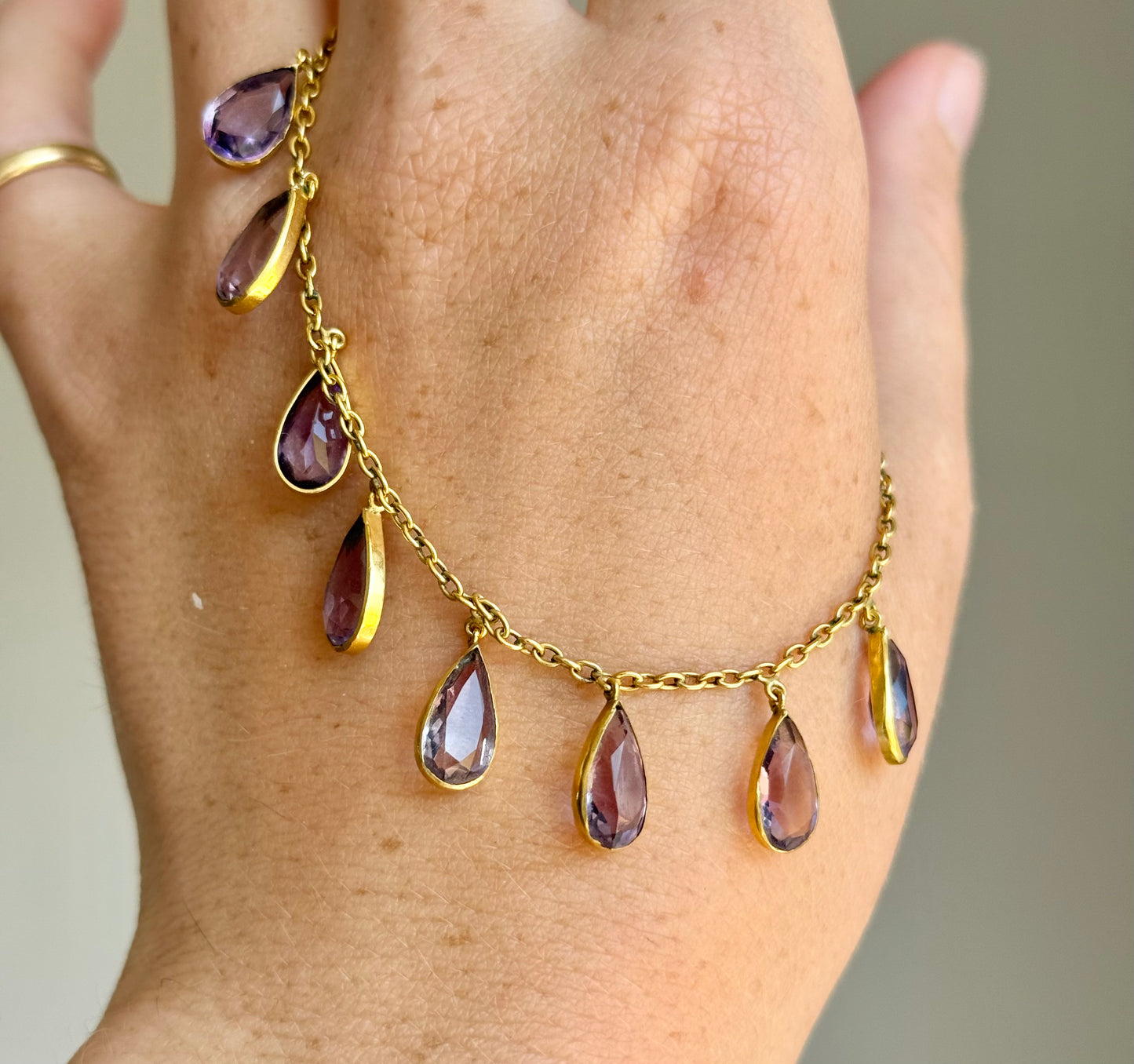 Edwardian Amethyst Fringe Necklace; Circa 1900