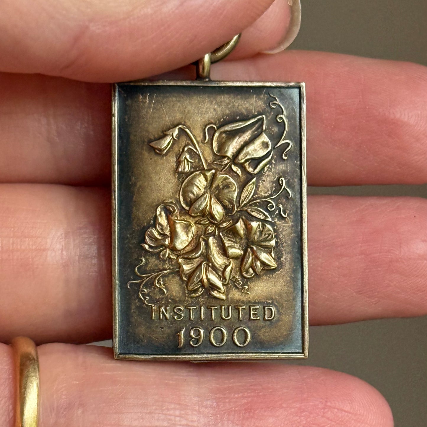 Boxed Vintage 'Sweet Pea Medal' in Silver; Circa 1931